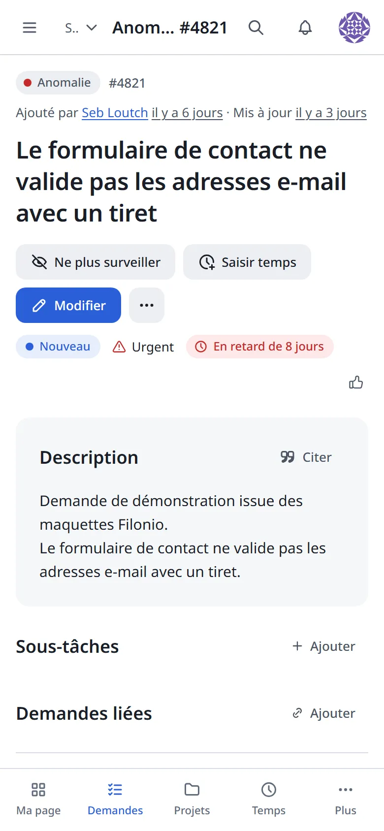 Issue page on a phone, single column.